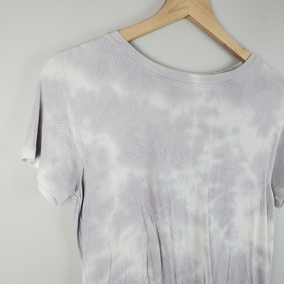 American Eagle Blue Gray Ribbed Tee Small - Picture 3 of 6